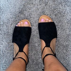 Black strappy sandals